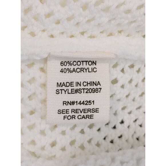 Moon & Madison Skirt Top Outfit Set Open Knit Crochet Cotton White Women Medium - Picture 14 of 14